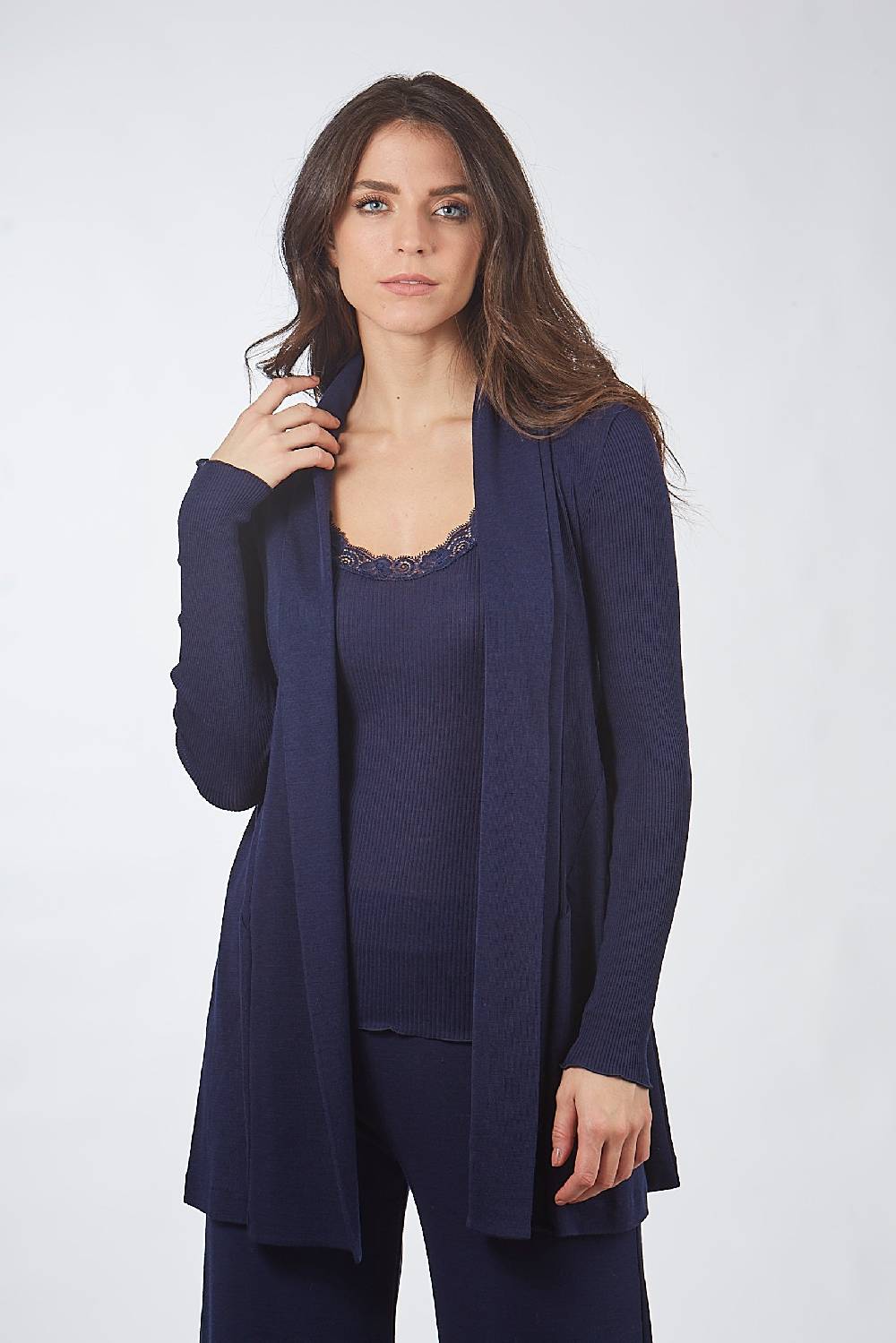 Oscalito Cardigan Lungo in Lana e Seta 3463 Offerta per la Festa della Mamma