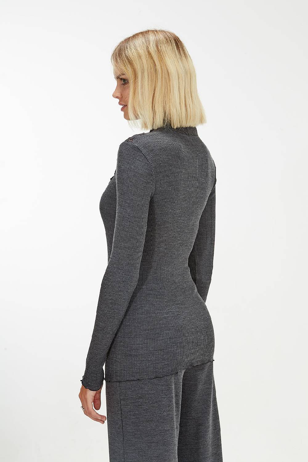 Oscalito Maglia a maniche lunghe in lana e seta con motivo tartan macramè 5808 Offerta San Valentino