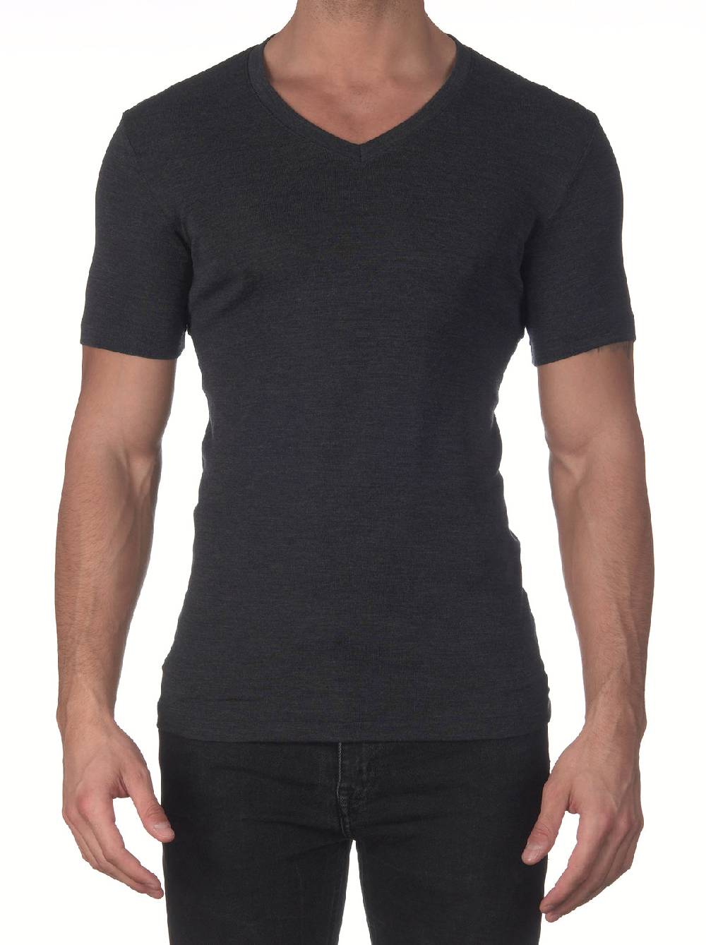 Oscalito T-shirt con scollo a V in lana e seta Qualità Garantita