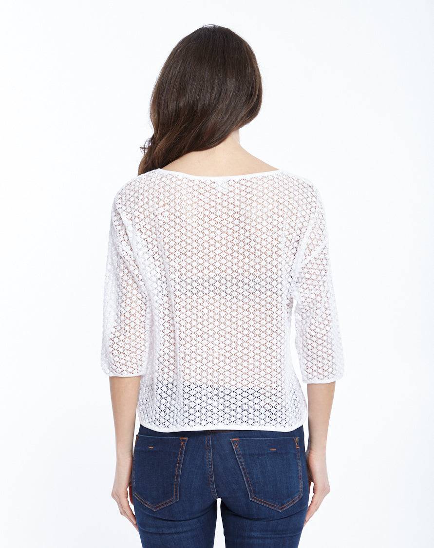 Oscalito Camicia Manica Tre Quarti in Micromacramè Allover 8506 Offerta speciale della fabbrica
