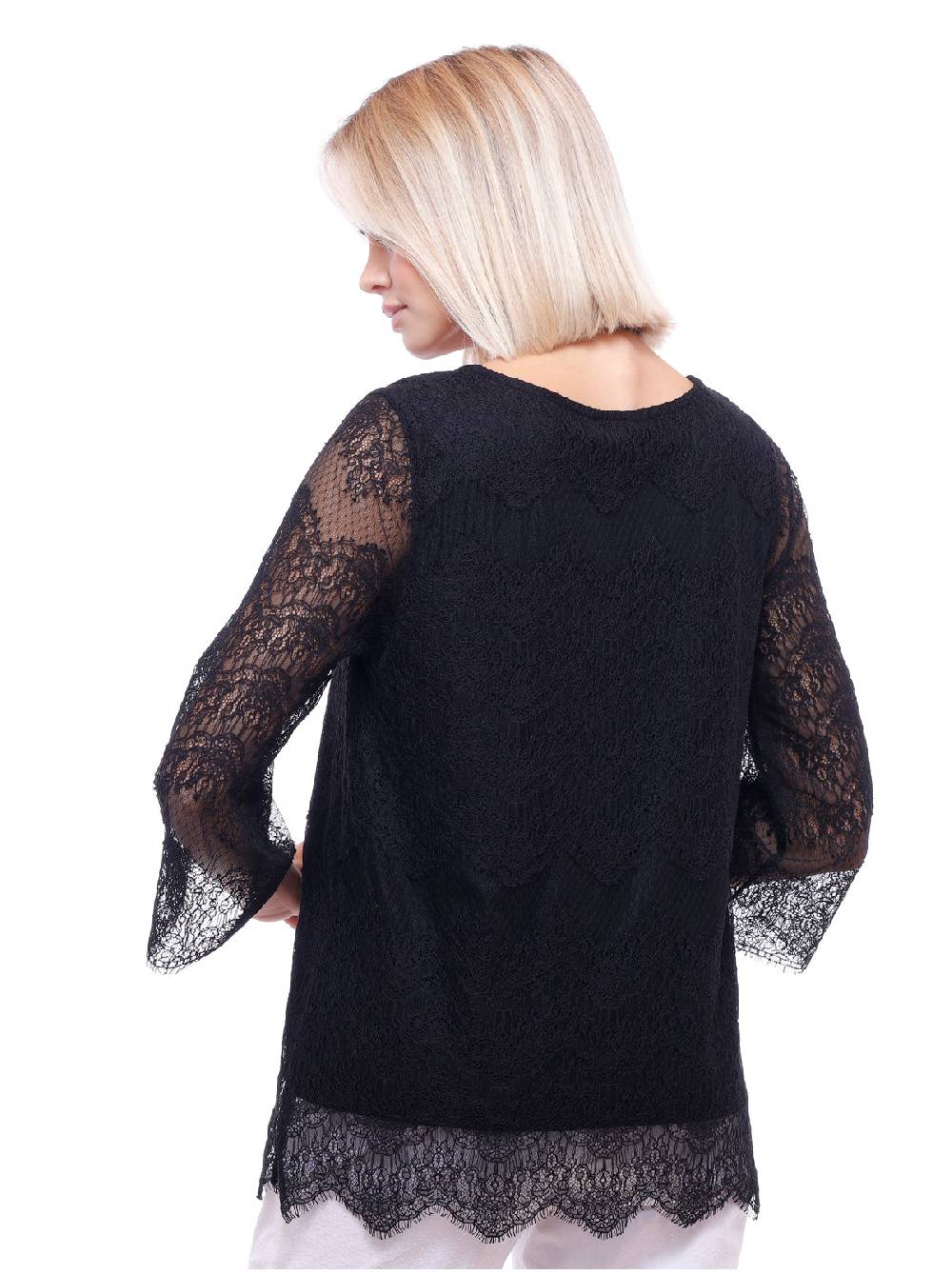 Oscalito Maglia a maniche lunghe in micromodal con Chantilly 5992 Esporta salva