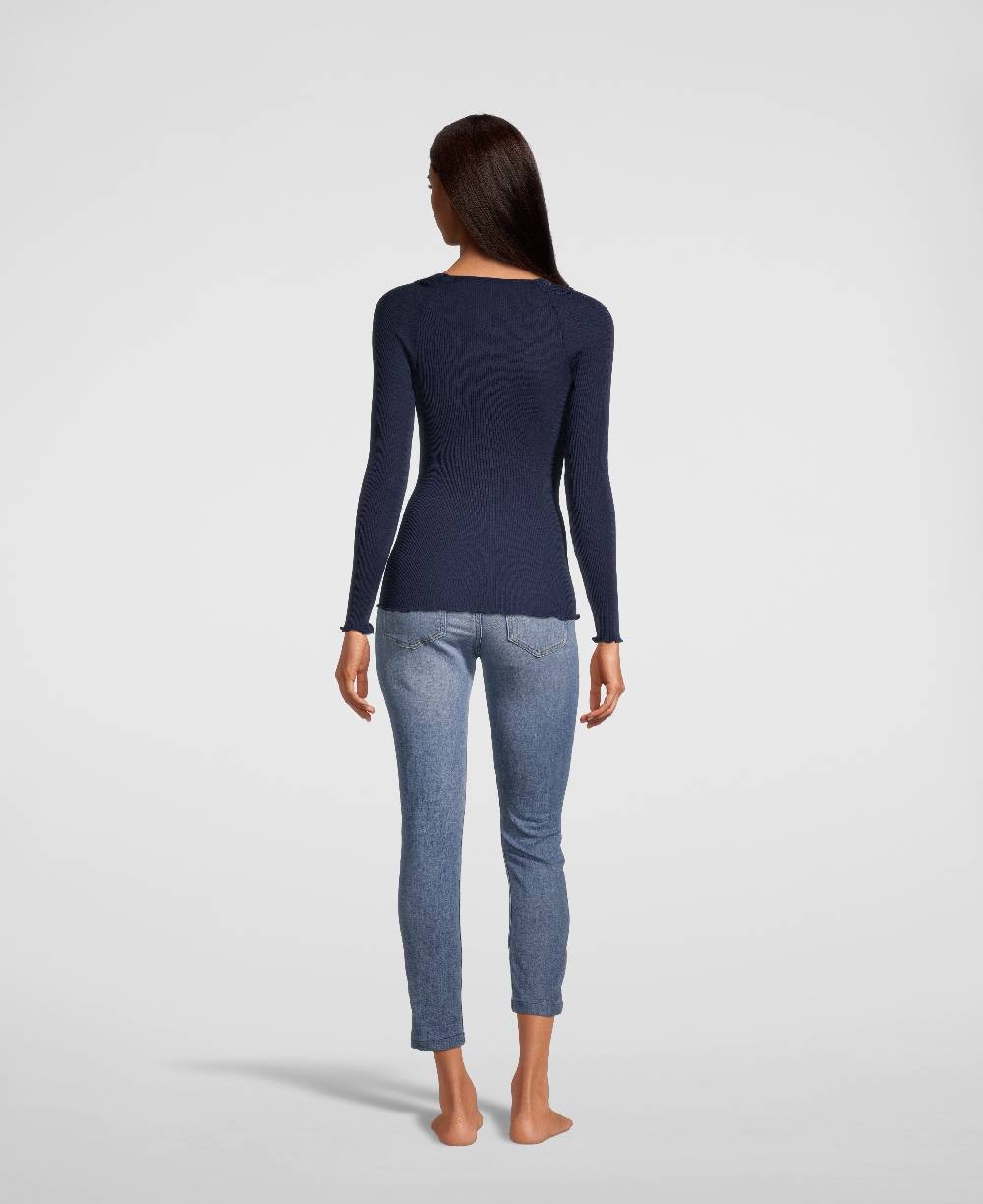 Oscalito Maglia maniche lunghe con collo ricamato 6452 Sconto