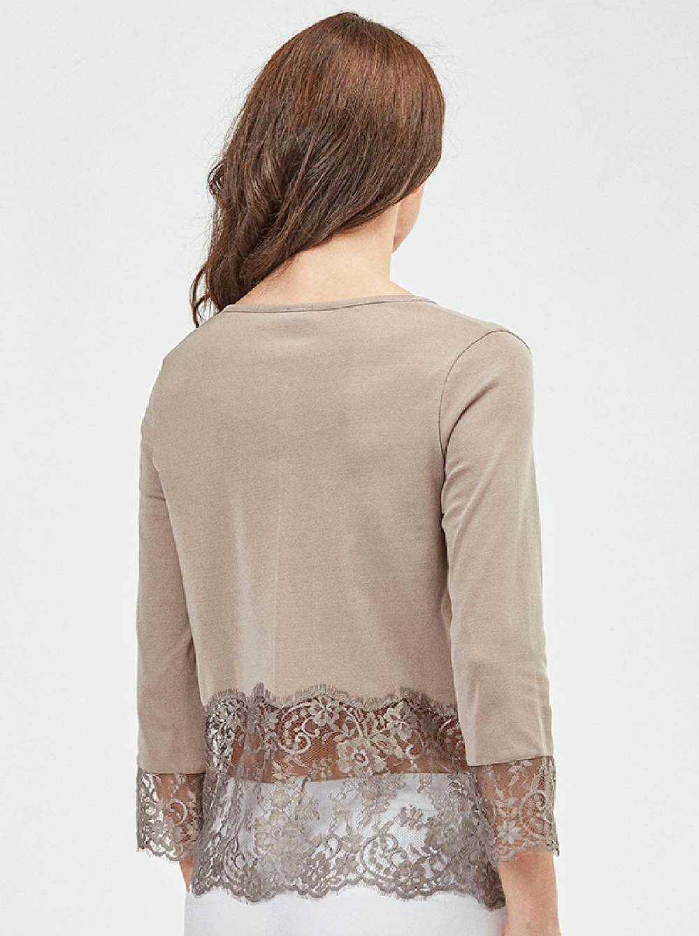 Oscalito Cardigan maniche lunghe con balza chantilly 3186 Sconti questo mese
