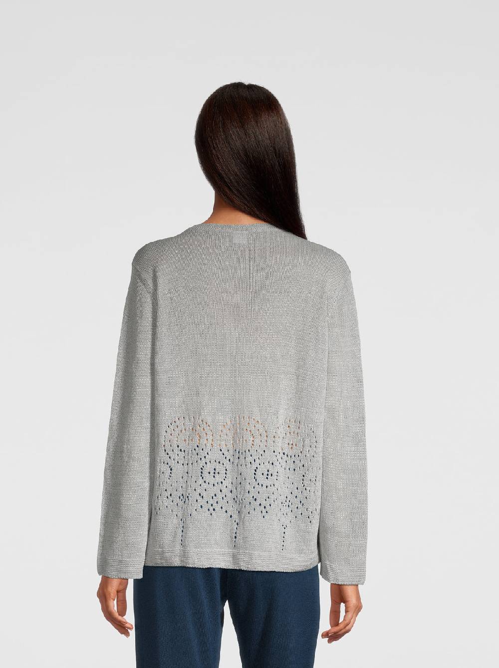 Oscalito Cardigan Tricot in maglia di Puro Lino 6586 Fino Al -60%