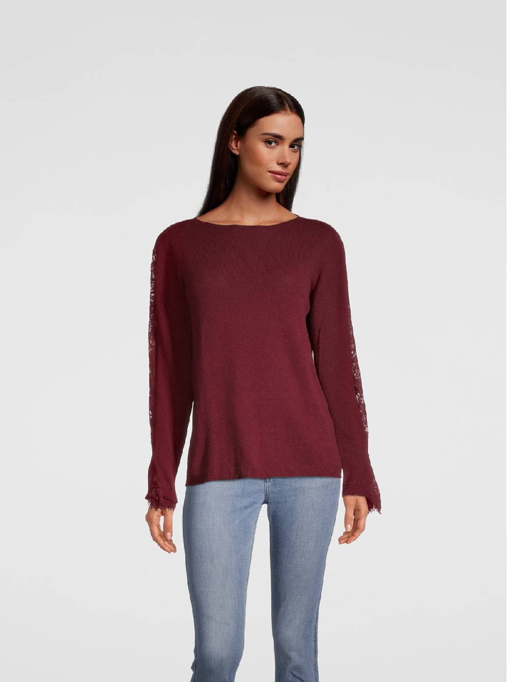 Oscalito Girocollo manica lunga Dentelle de Calais® in Lana Merinos e Cashmere 6438 Sottocosto