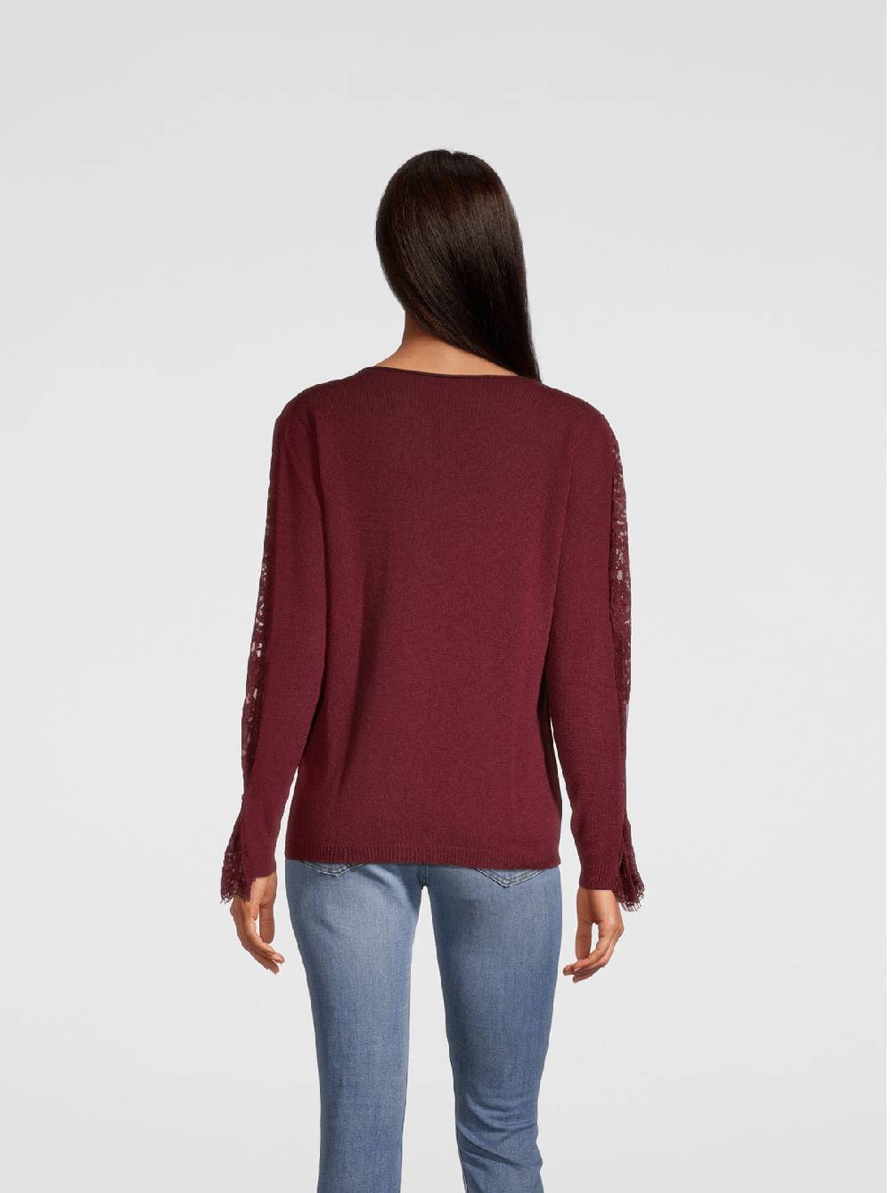 Oscalito Girocollo manica lunga Dentelle de Calais® in Lana Merinos e Cashmere 6438 Sottocosto