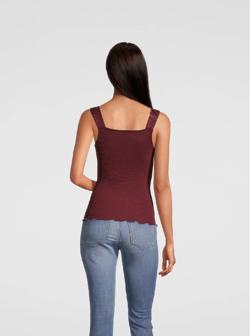 Oscalito Top in Lana e Seta con Pizzo Leavers all over 6420 Presa