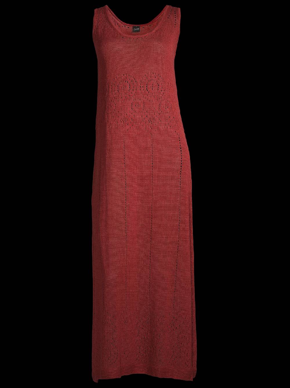 Oscalito Abito lungo senza maniche in maglia di puro lino 6588 Saldi Di Fabbrica