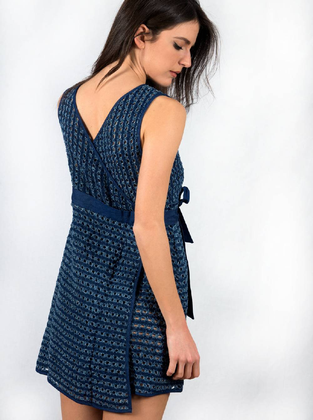 Oscalito Mini abito smanicato denim reversibile 4606 Fino al 55% di sconto