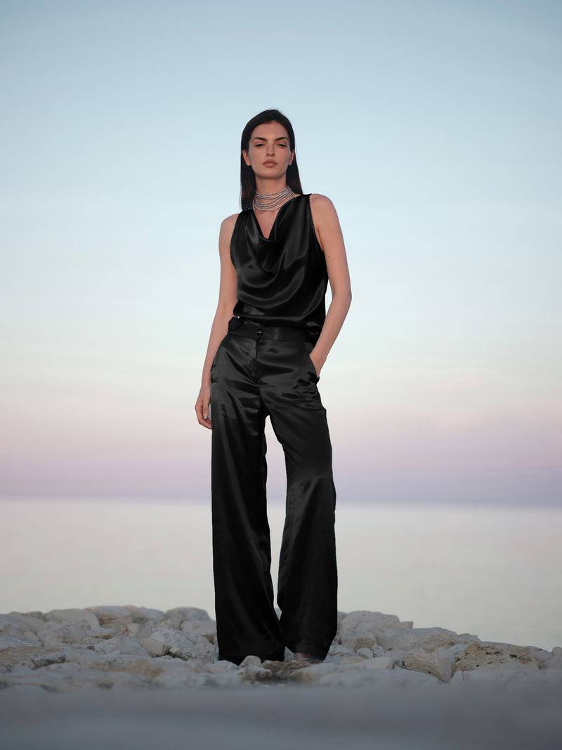 Paola T. Blusa scollatura morbida in raso ACQUISTA ORA