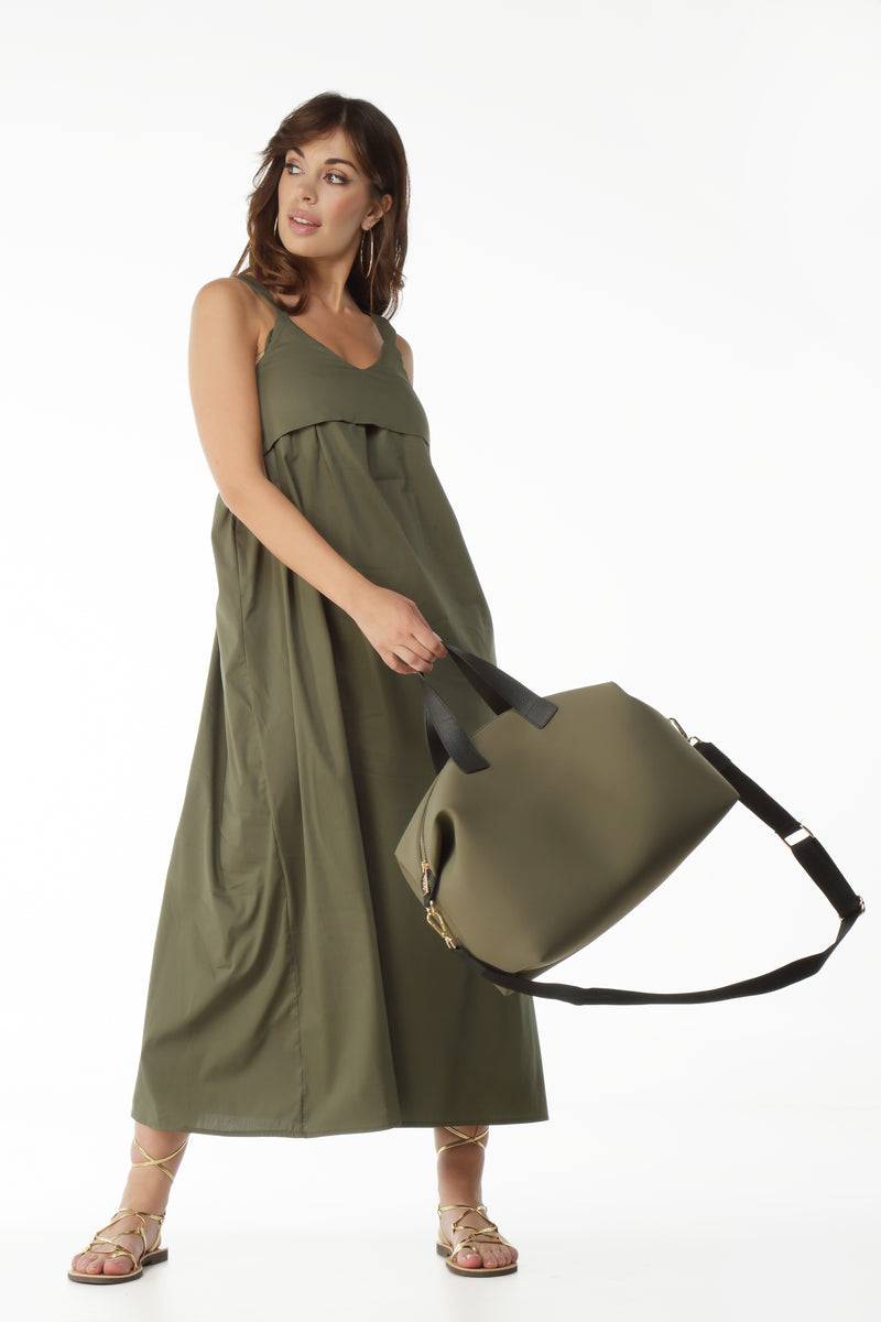 Paola T. Bauletto medium in neoprene con dettagli oro Negozio