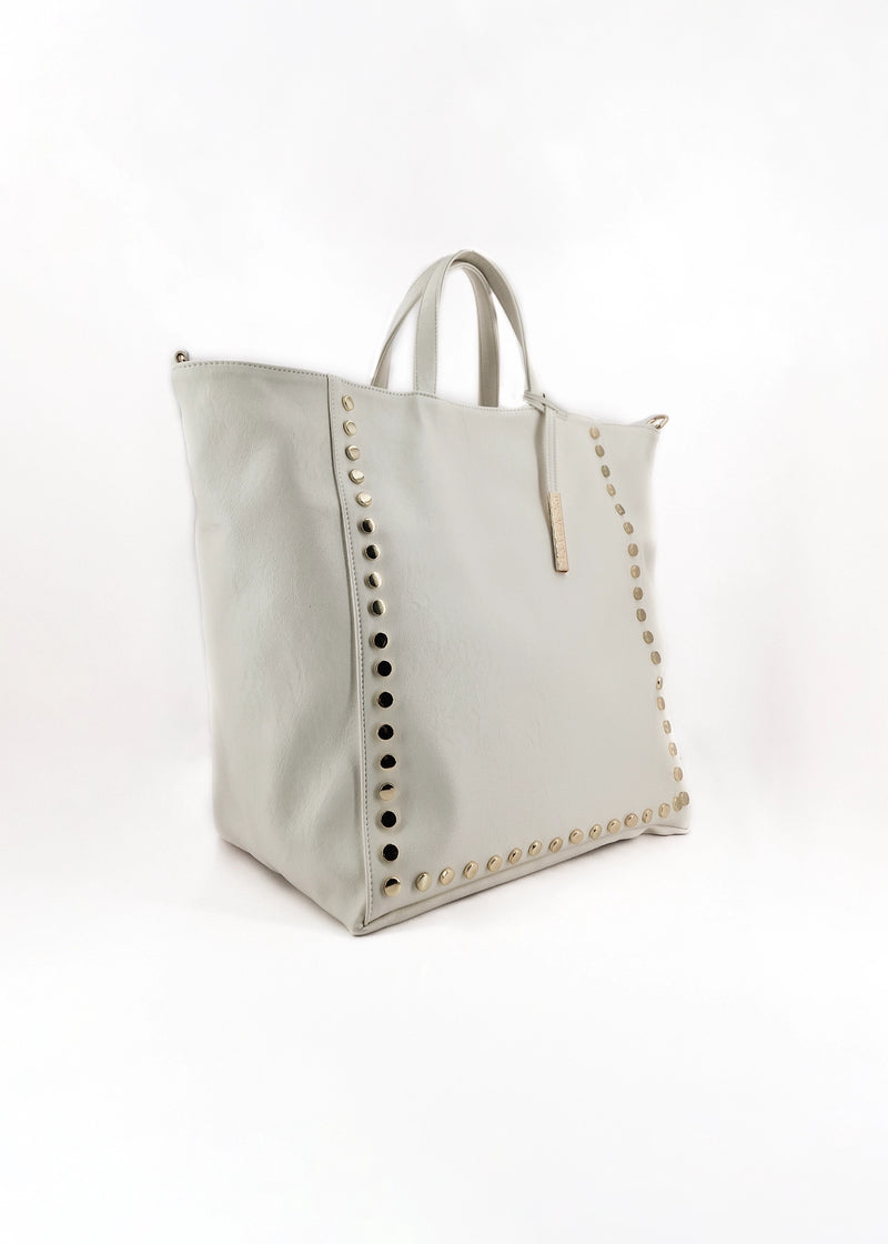 Paola T. Shopper con rivetti e pendente oro Nuova