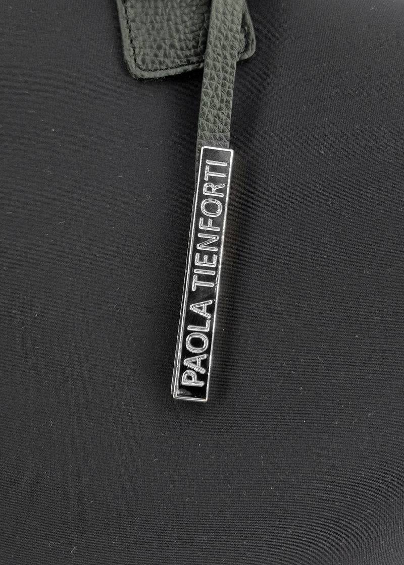 Paola T. Bauletto large in neoprene con dettagli argento Sconto di tempo limitato