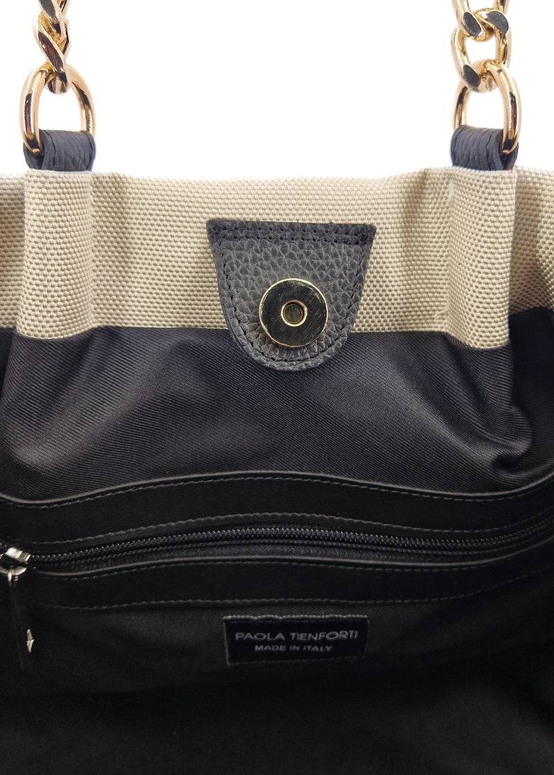 Paola T. Shopper in cordura con dettagli oro Negozio online di fabbrica