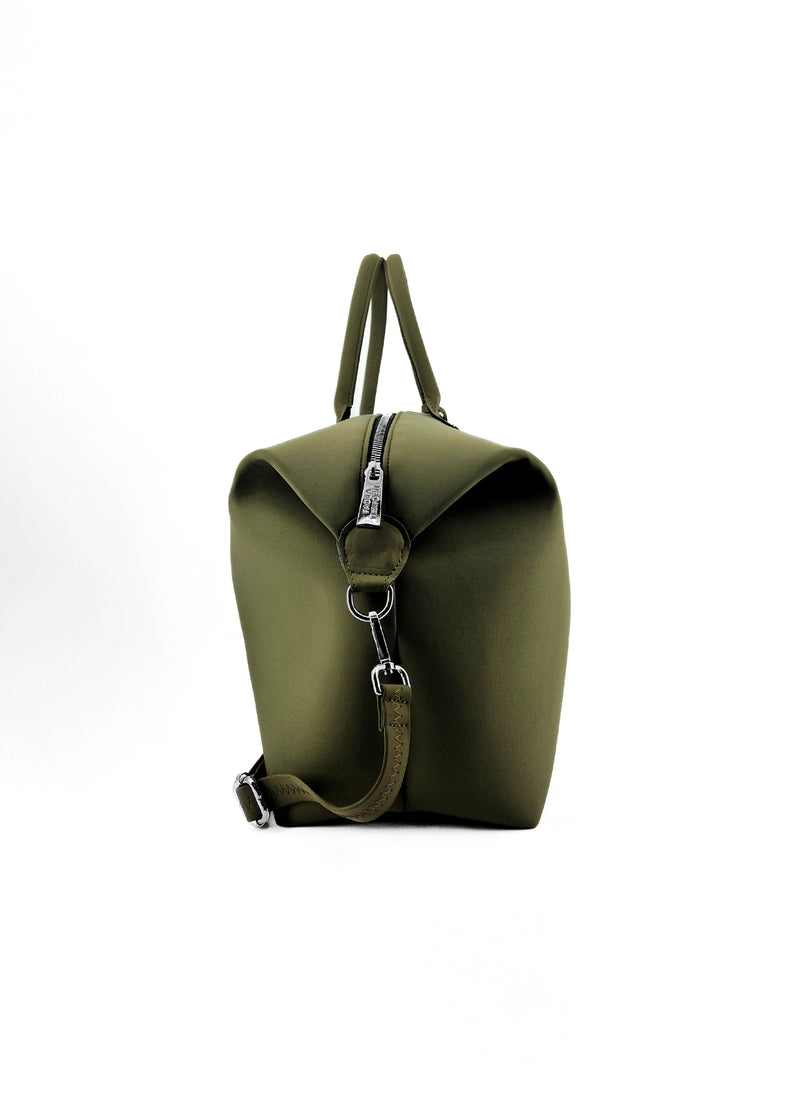 Paola T. Bauletto large in neoprene con dettagli argento Fornitura limitata