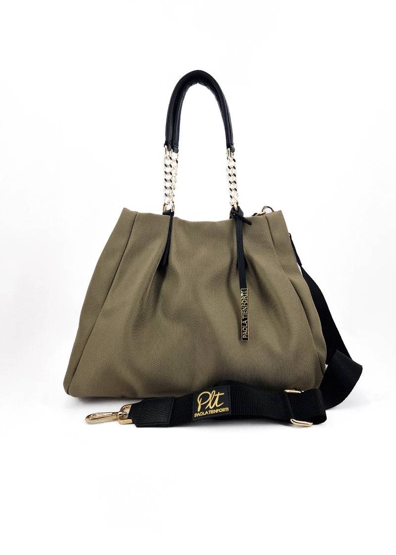 Paola T. Shopper in cordura con dettagli oro Offerta esclusiva