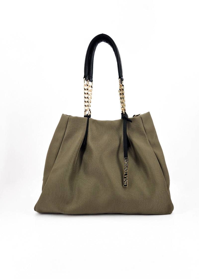 Paola T. Shopper in cordura con dettagli oro Offerta esclusiva