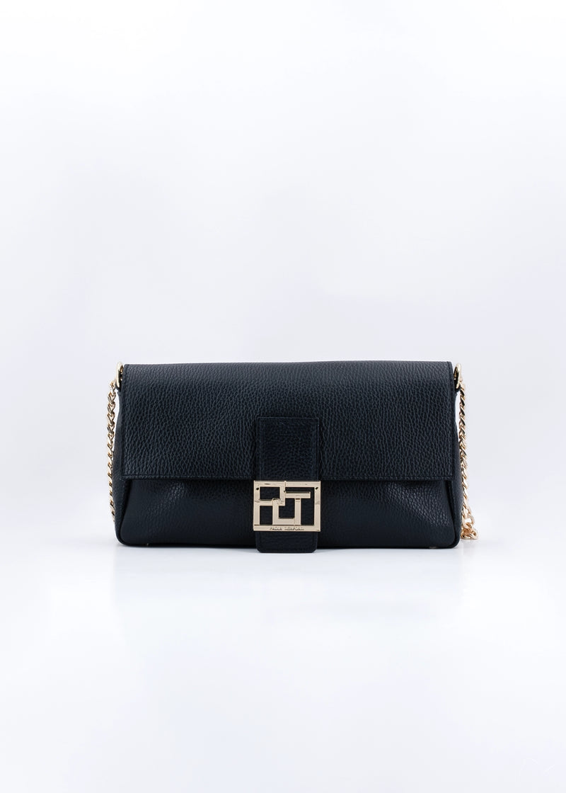 Paola T. Baguette medium in pelle morbida con dettagli oro Vendite stagionali