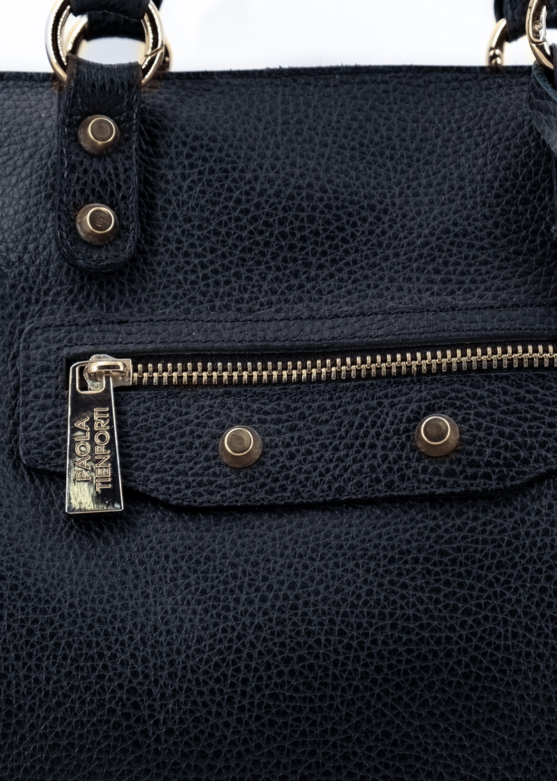 Paola T. Shopper in pelle morbida con dettagli oro Black Friday