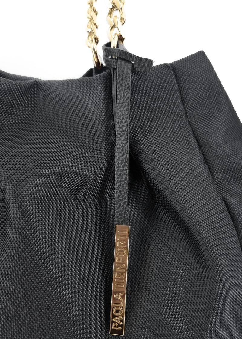 Paola T. Shopper in cordura con dettagli oro Offerte stagionali