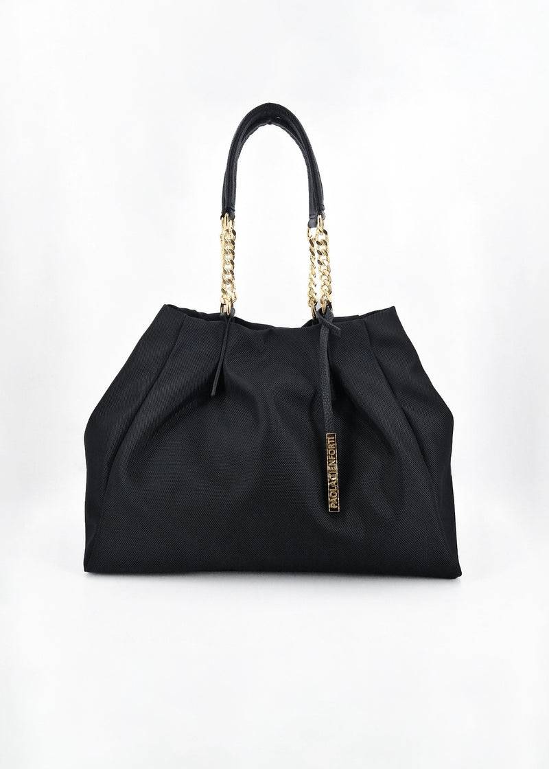Paola T. Shopper in cordura con dettagli oro Offerte stagionali