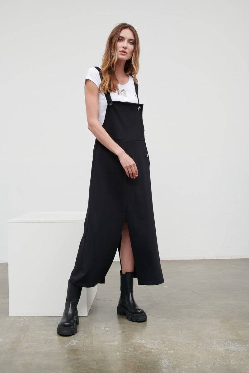 Paola T. Salopette gonna in cotone stretch Fino al 55% di sconto