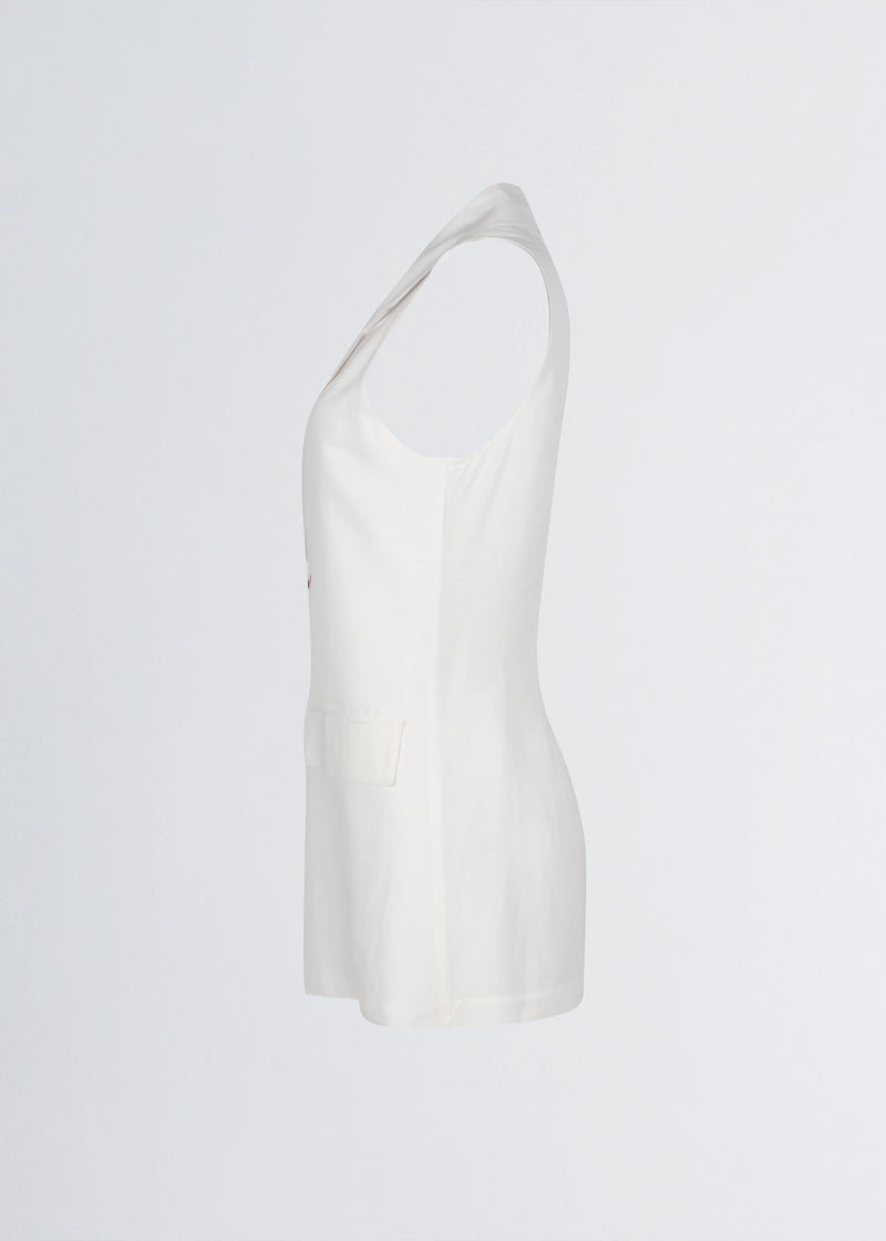 Paola T. Gilet in lino e viscosa Vendita