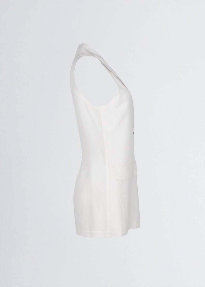 Paola T. Gilet in lino e viscosa Vendita