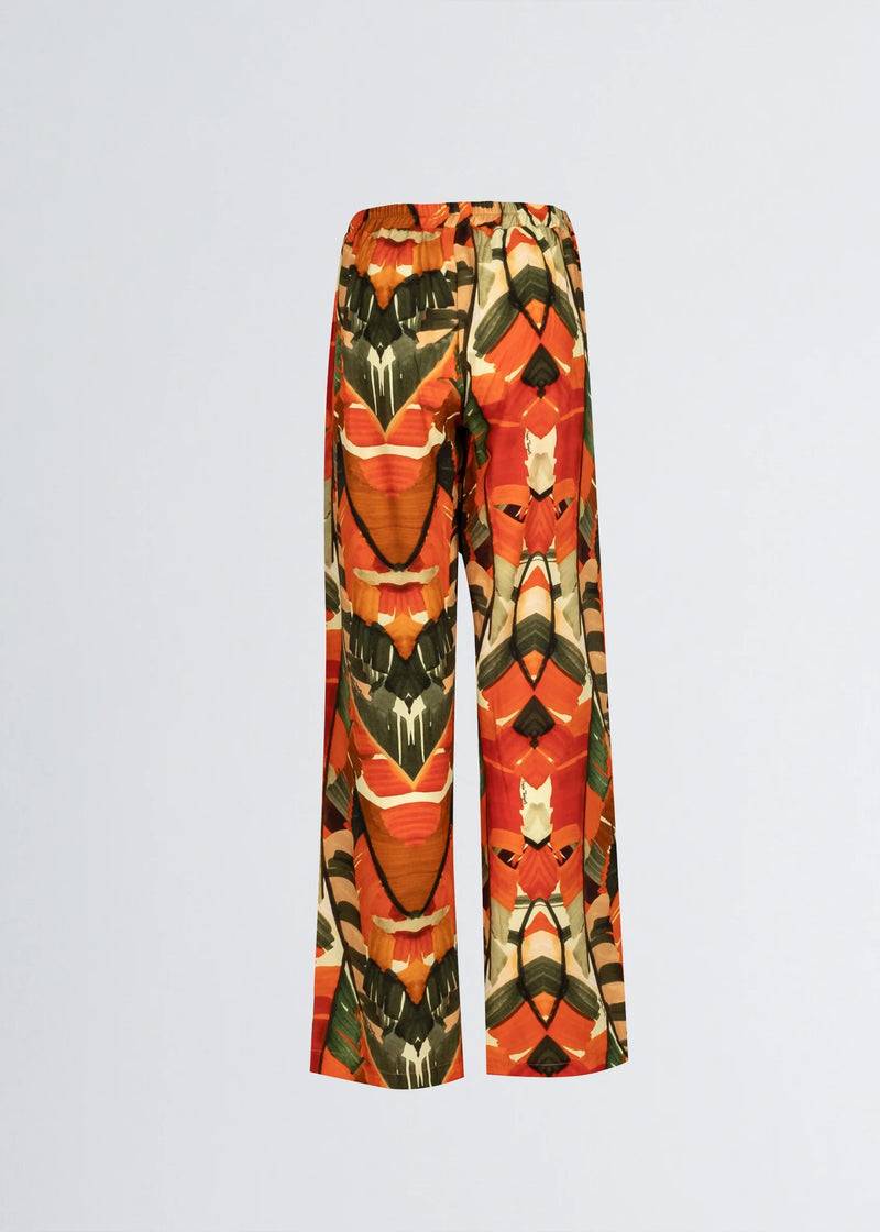 Paola T. Pantalone palazzo in viscosa stampa palm Acquista Ora
