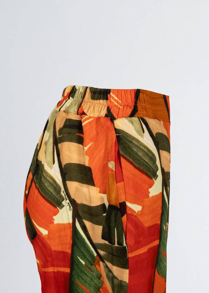 Paola T. Pantalone palazzo in viscosa stampa palm Acquista Ora