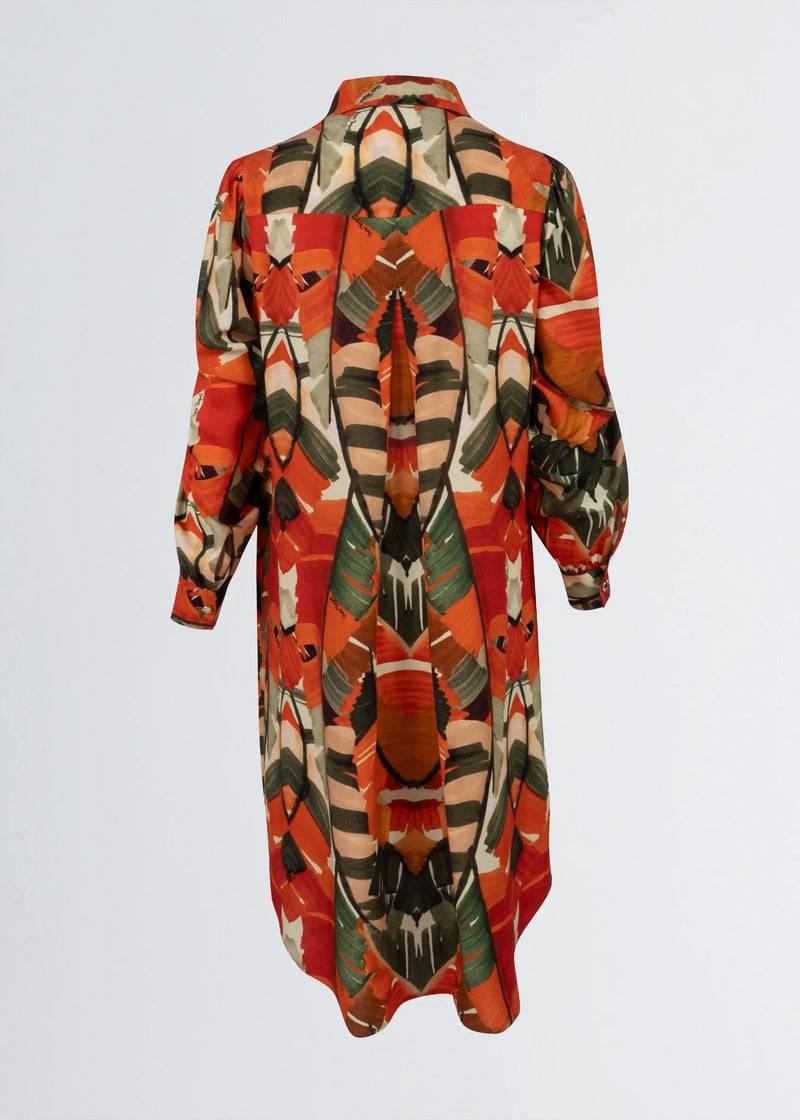 Paola T. Abito in viscosa stampa Palm Outlet