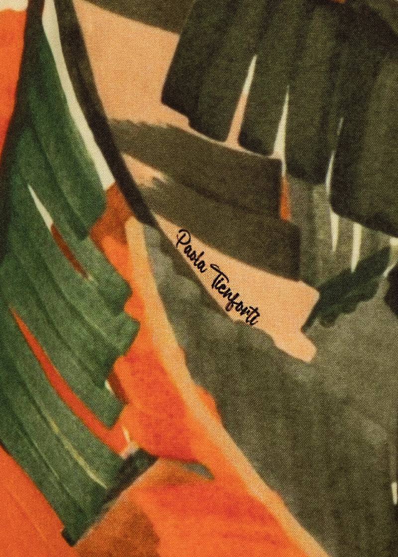 Paola T. Pantalone palazzo in viscosa stampa palm Saldi