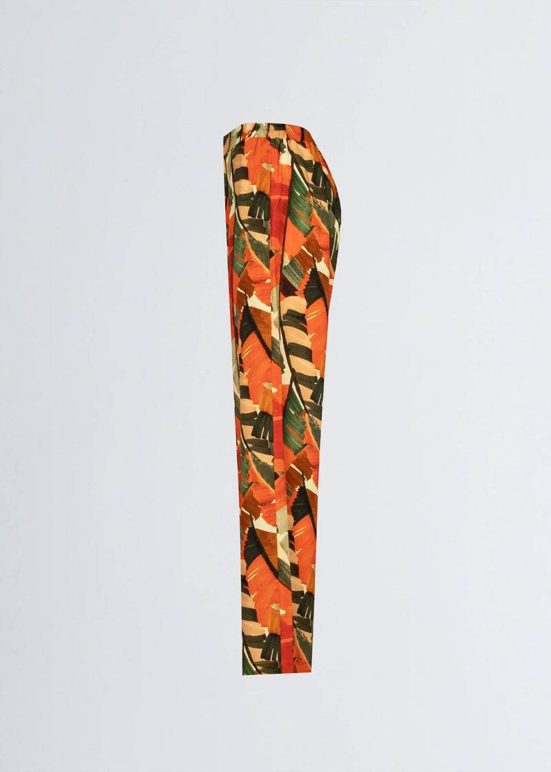 Paola T. Pantalone palazzo in viscosa stampa palm Saldi