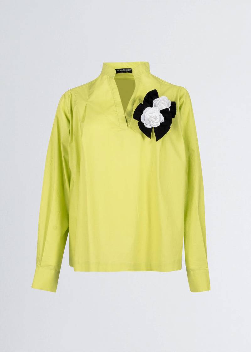 Paola T. Blusa in cotone stretch Saldi Di Fabbrica