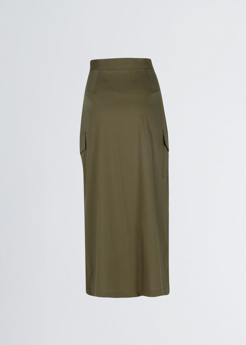 Paola T. Gonna in cotone stretch con tasconi In Saldo