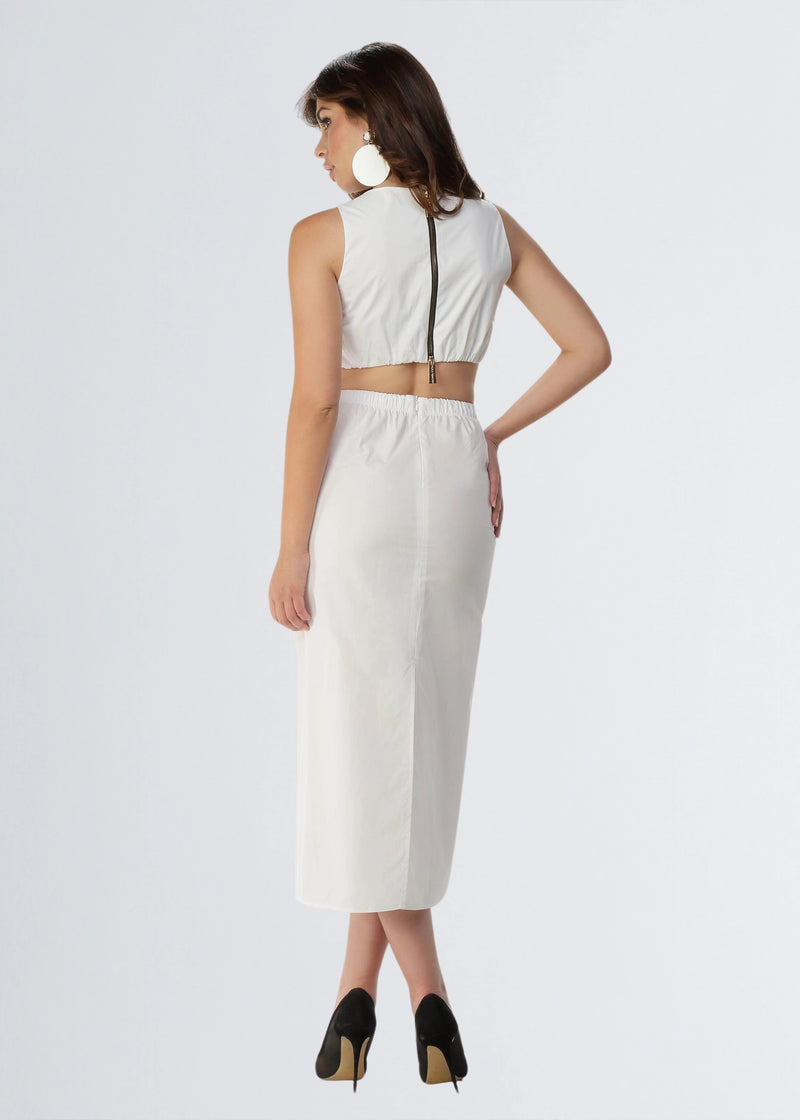 Paola T. Abito CUT-OUT in cotone stretch Comprare a buon mercato