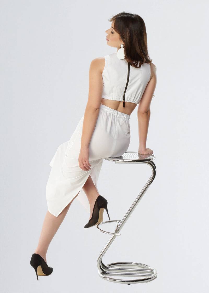 Paola T. Abito CUT-OUT in cotone stretch Comprare a buon mercato