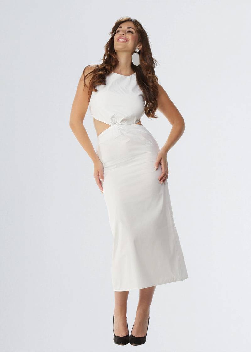 Paola T. Abito CUT-OUT in cotone stretch Comprare a buon mercato