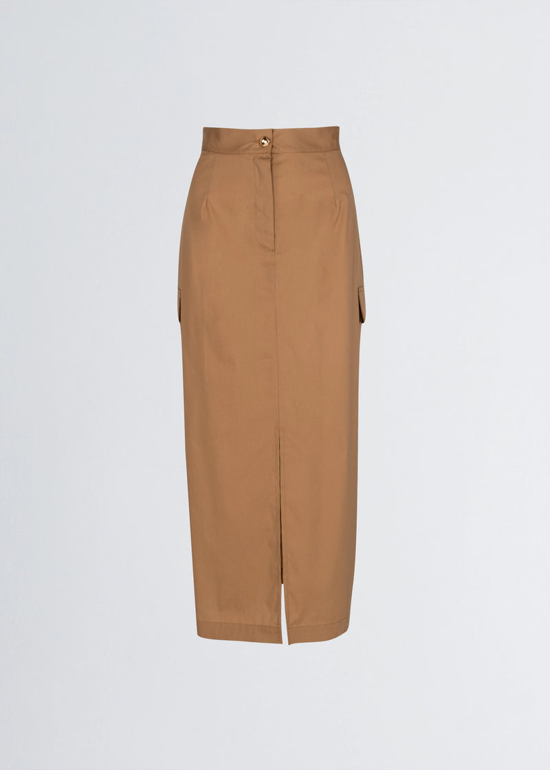 Paola T. Gonna in cotone stretch con tasconi Vendite stagionali