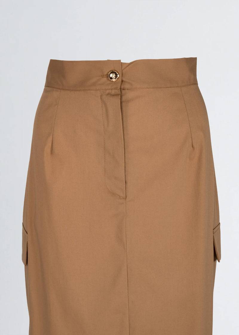 Paola T. Gonna in cotone stretch con tasconi Vendite stagionali
