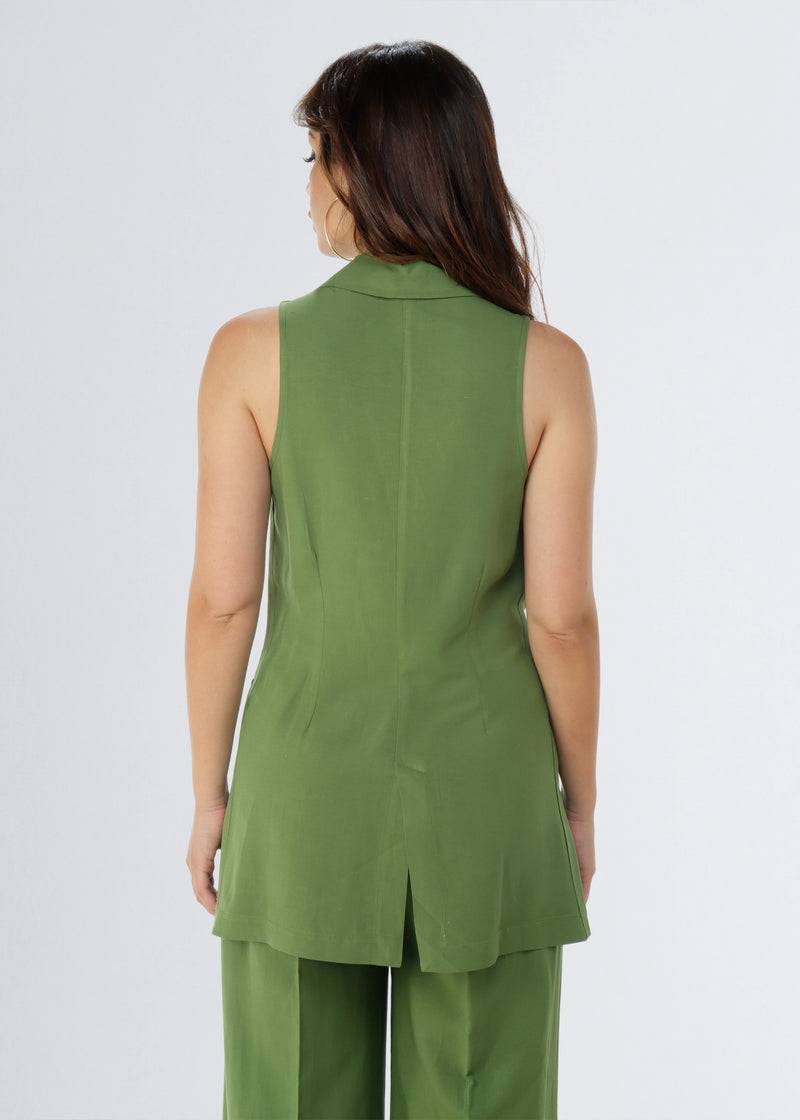 Paola T. Gilet in lino e viscosa Offerte giornaliere