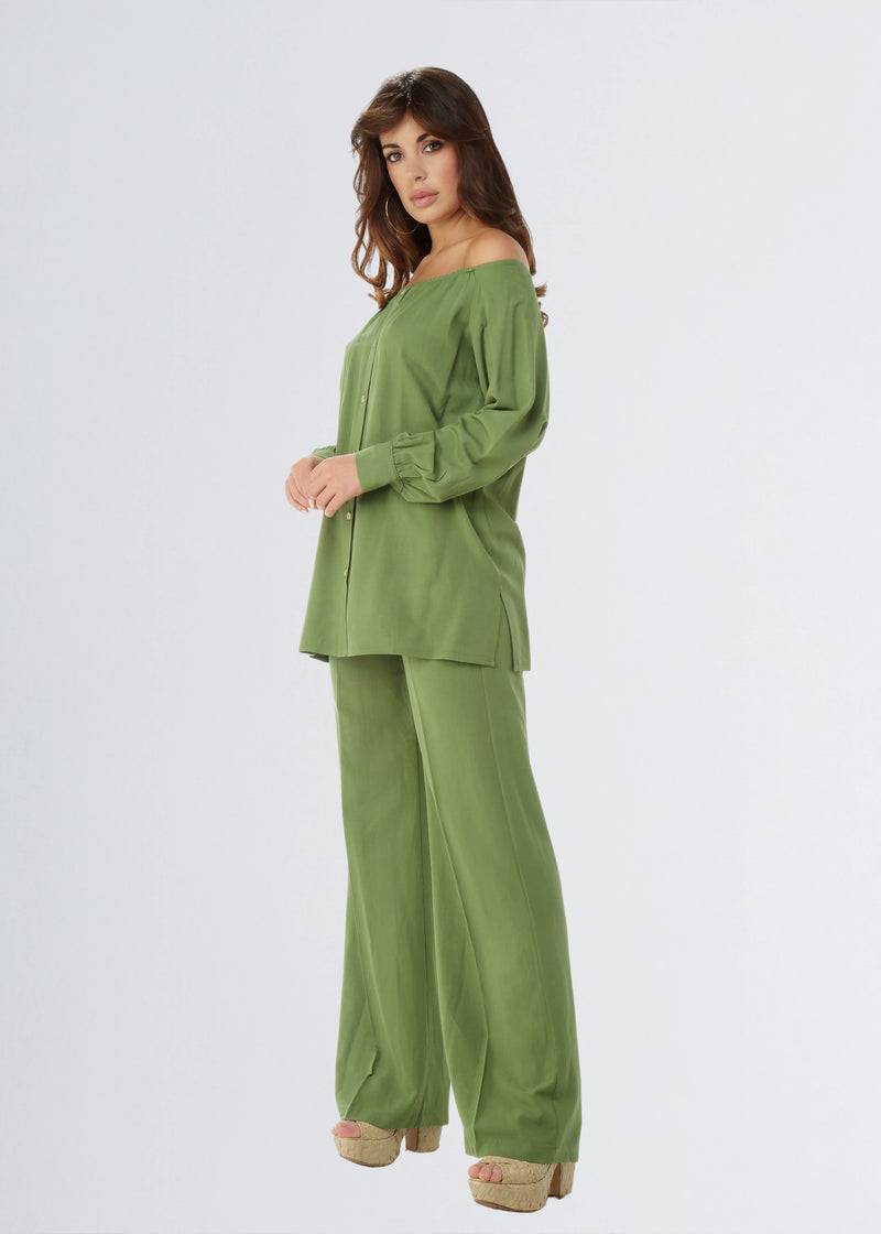 Paola T. Camicia in lino e viscosa Latest stili