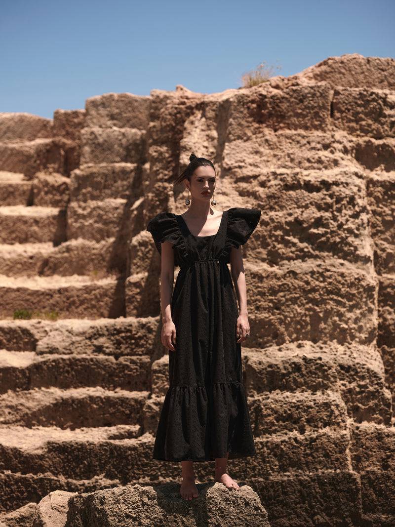 Paola T. Abito lungo in cotone sangallo Enormi sconti