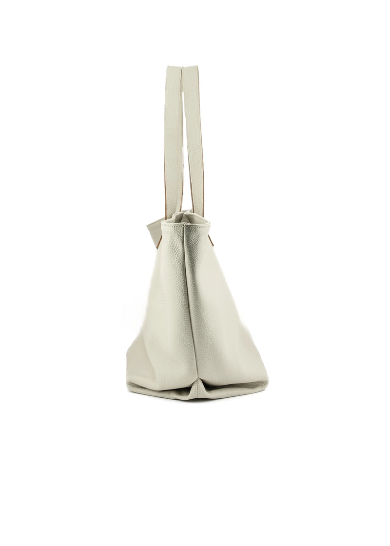Paola T. Shopper large in pelle morbida con dettagli oro In Linea