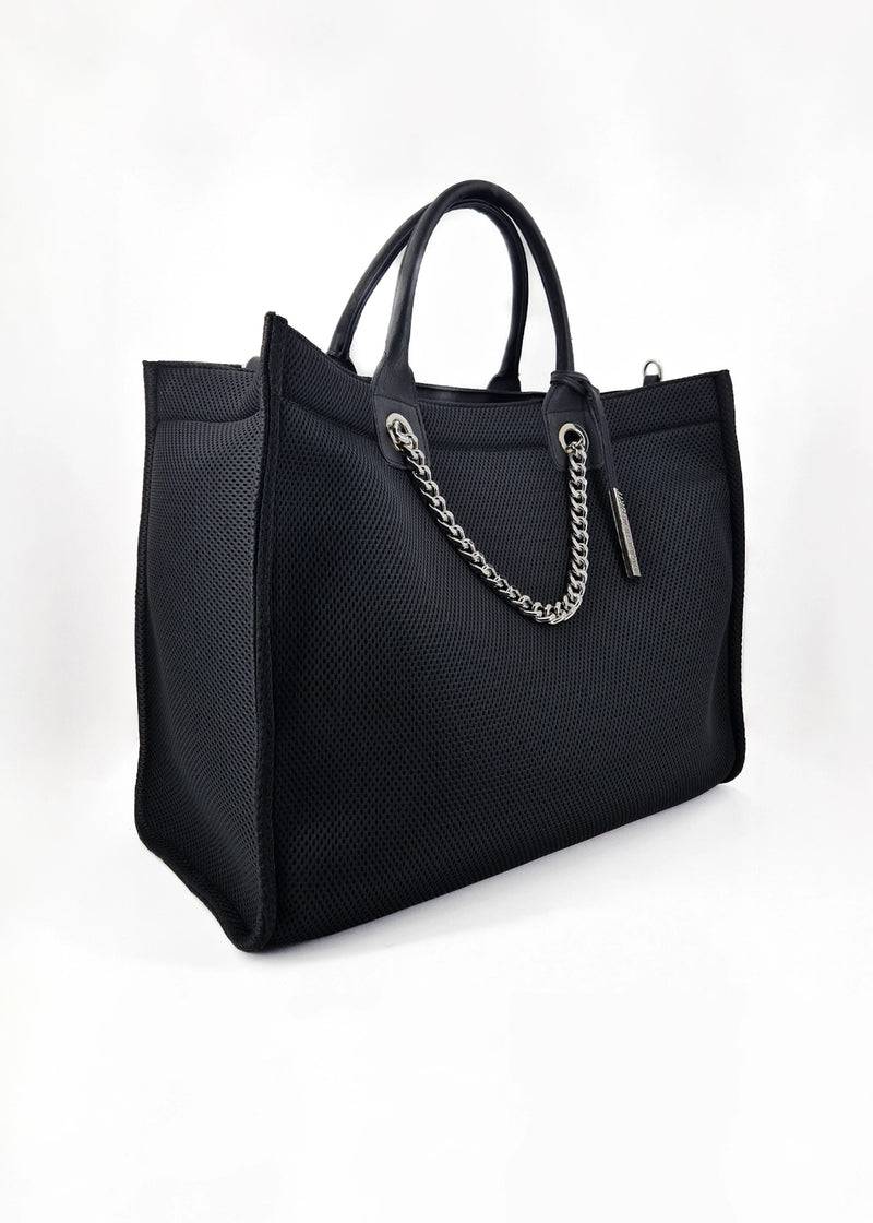 Paola T. Shopper large in traforato con dettagli argento Nuovo