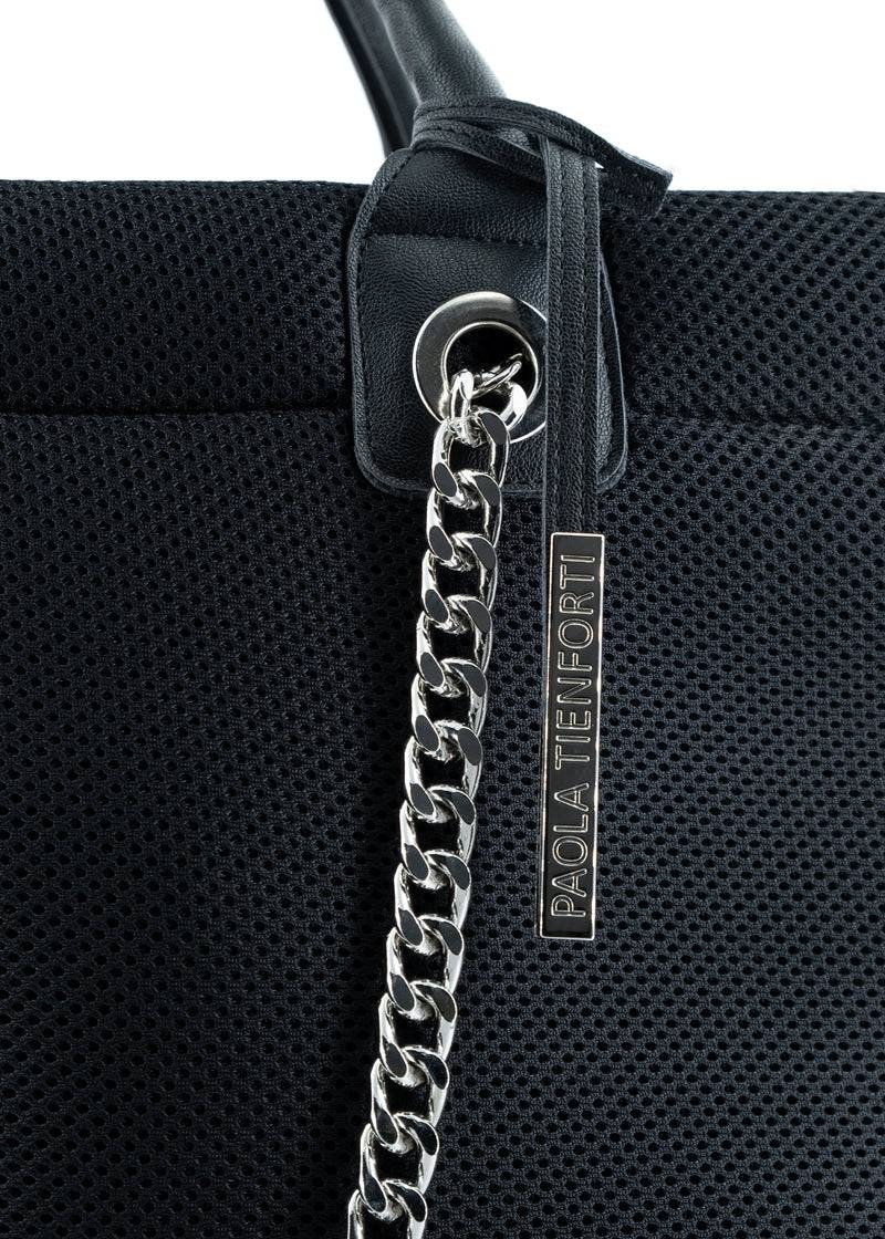 Paola T. Shopper large in traforato con dettagli argento Nuovo