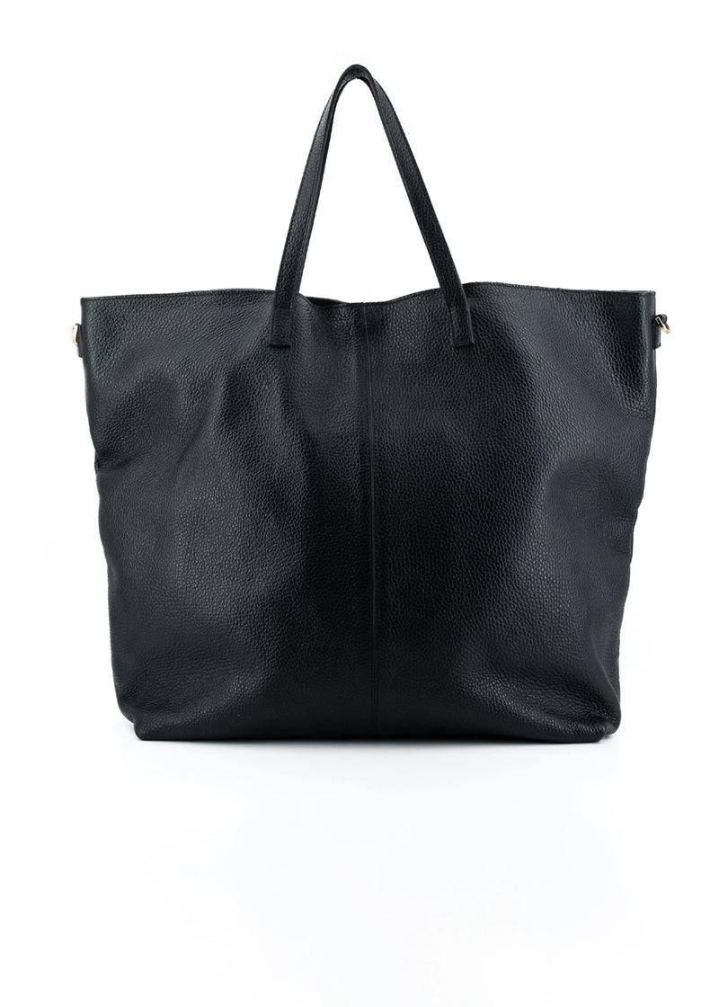 Paola T. Shopper large in pelle morbida con dettagli argento Qualità