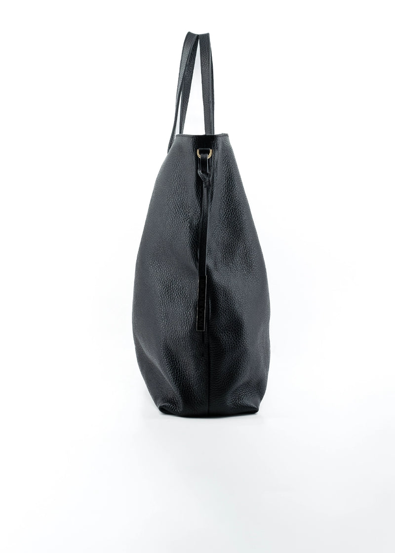 Paola T. Shopper large in pelle morbida con dettagli argento Qualità