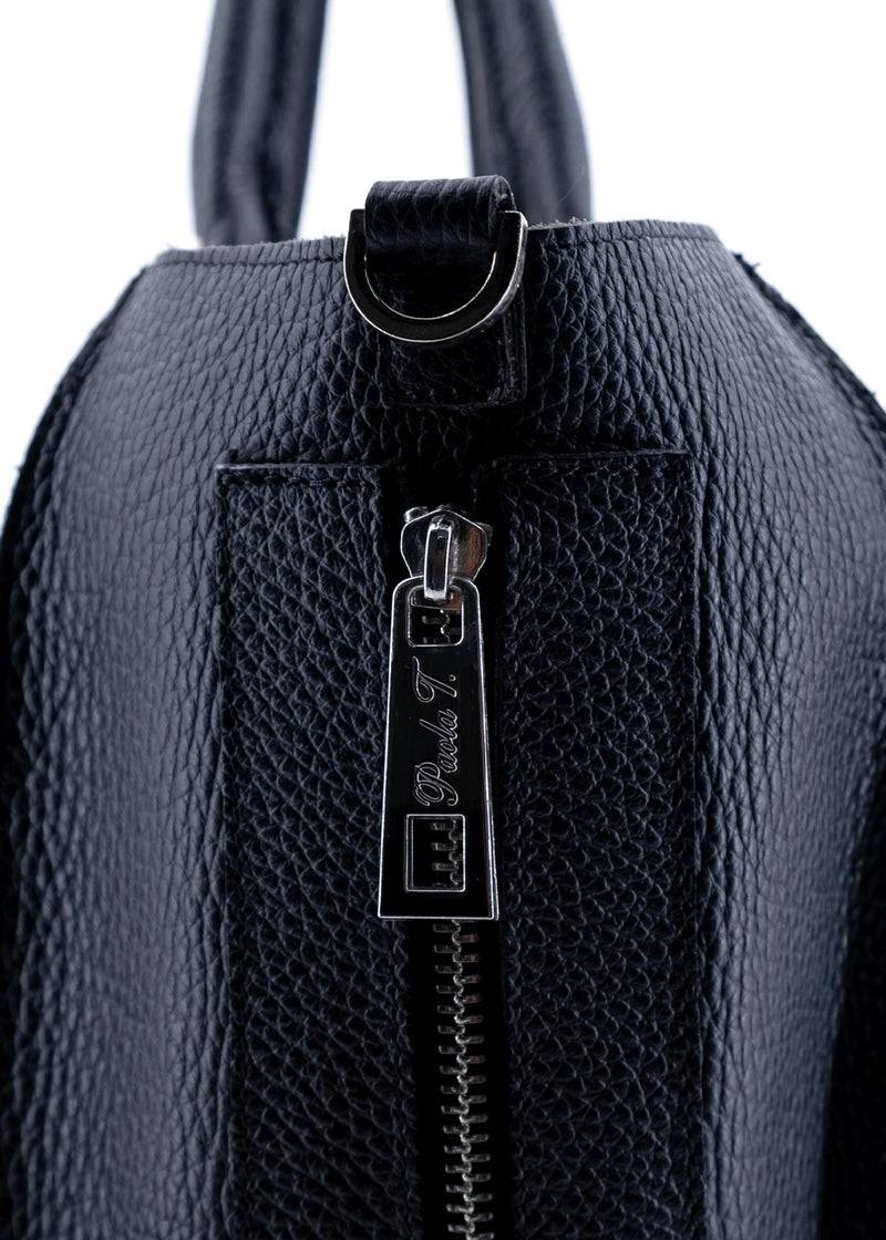 Paola T. Shopper in pelle morbida con dettagli argento Vendita
