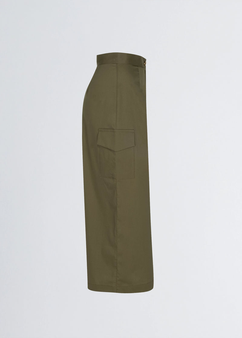 Paola T. Gonna in cotone stretch con tasconi Ritorno libero
